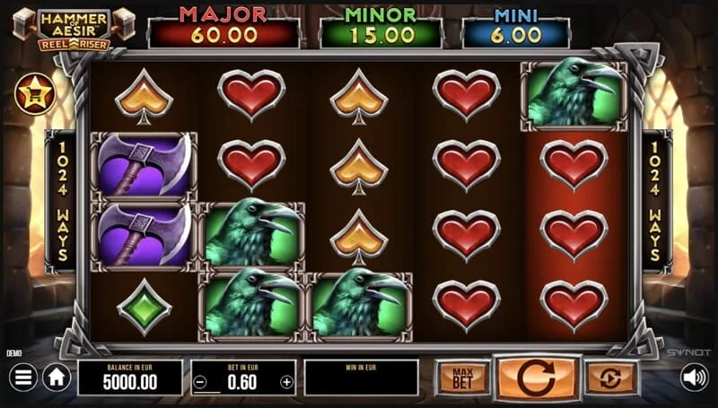 Hammer of Aesir - layar game dengan gulungan